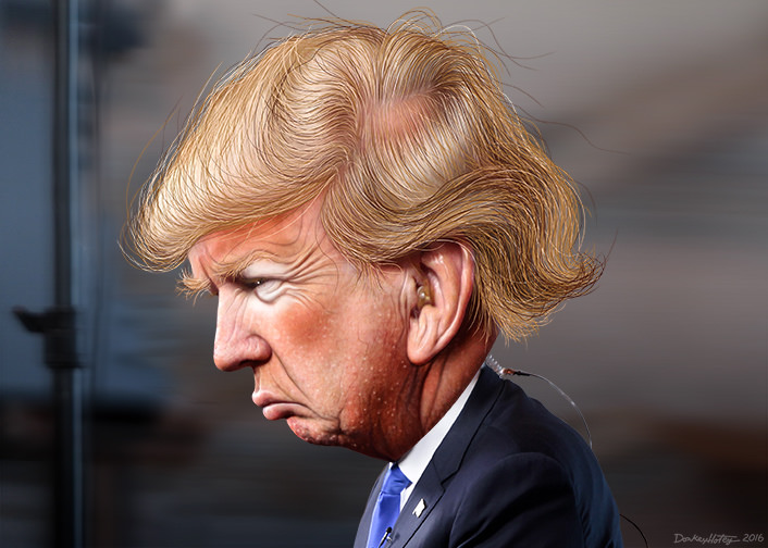 Donal Trump pouting;